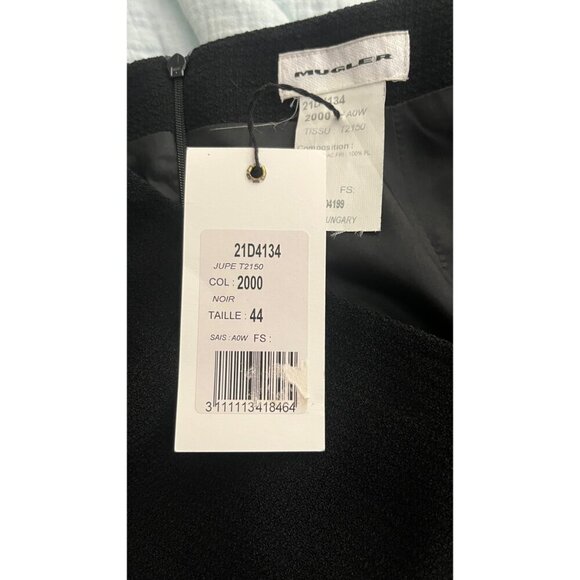 THIERRY MUGLER BNWT SUPER SLIT BLACK SKIRT  44 8 A/W 2000 RUNWAY COLLECTION - Picture 7 of 9